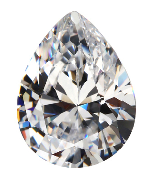 Cubic Zirconia - Pear - White (PS)