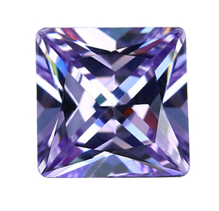 Cubic Zirconia - Square Princess - Lavender (SQP)